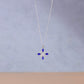 925 Sterling Silver Star Necklace with Sapphire Stone