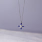 925 Sterling Silver Star Necklace with Sapphire Stone