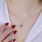 925 Sterling Silver Star Necklace with Sapphire Stone